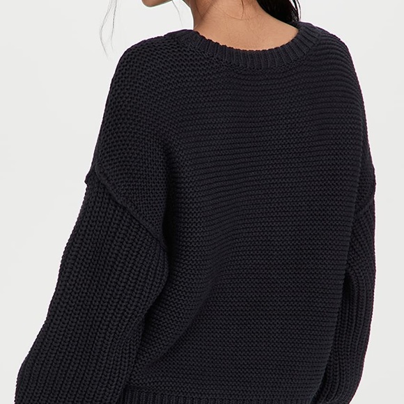 Free People Dream Cable Crew Sweater in Black NWT Small - Picture 6 of 14